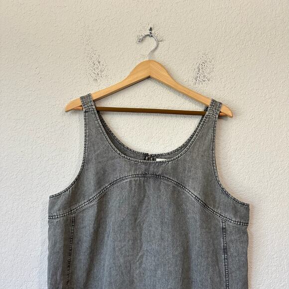 NATURAL LIFE JJ Jumper Dress Gray Denim Sleeveless Mini Frayed NWT - Picture 4 of 12